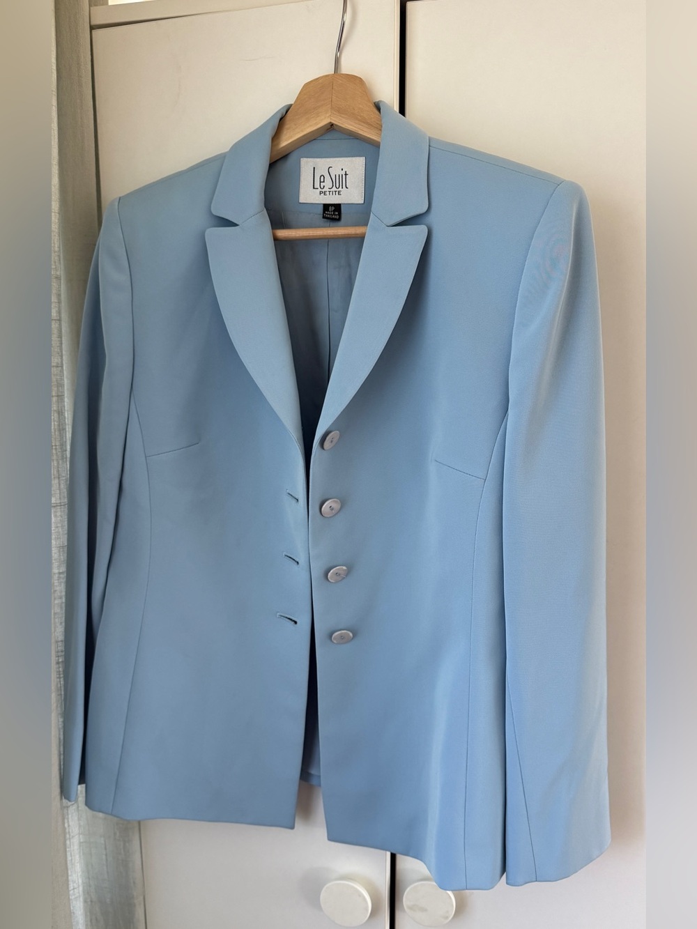 Le Suit Petite Light Blue Tailored Jacket